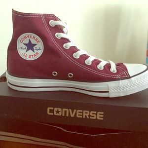 Converse burgundy high tops